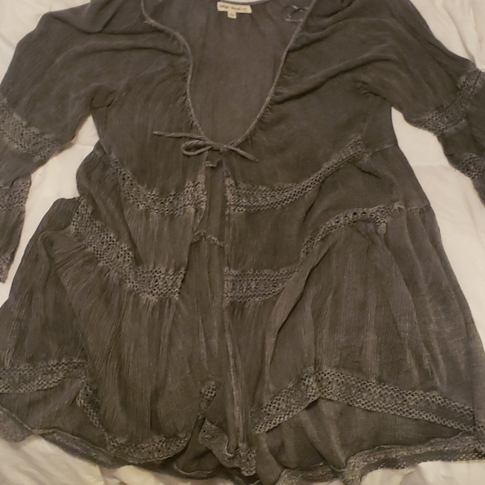 Indigo Thread Co. Tie front Cardigan